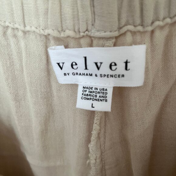 Velvet Jerry Cotton Gauze Cream Pant, Sz. Large - Picture 3 of 8